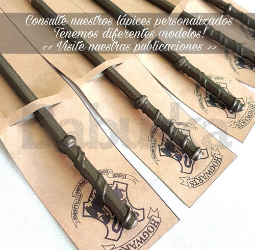 10 Lápices Souvenir Varitas Harry Potter - Personalizados 1