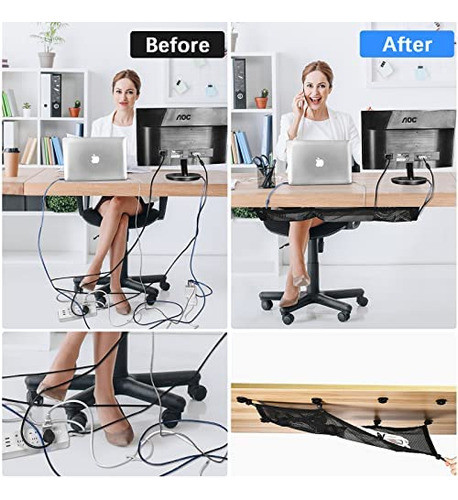 Kit De Rede De Gerenciamento De Cabos Para Debaixo Da Mesa 1