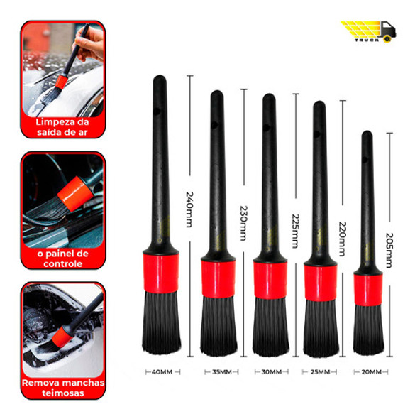 Kit Pincéis Para Detalhamento Automotivo Pincel - 5 Unidades 1