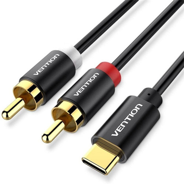 Cable De Audio Usb-c A 2 Rca Macho/macho | Negro / 1m 0