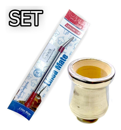 Set Juego Mate Aluminio + Bombilla Autolimpiante Loekemeyer 0