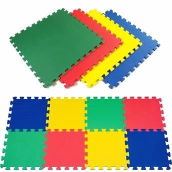 Kit 10 Tapetes Tatames Coloridos Eva 50 X 50 X 1cm C/ Borda 1