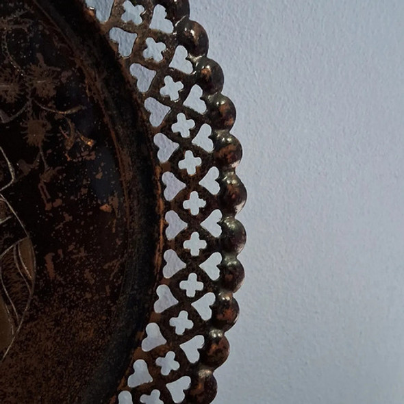 Antigo E Raro Prato Decorativo De Parede Indiano 1