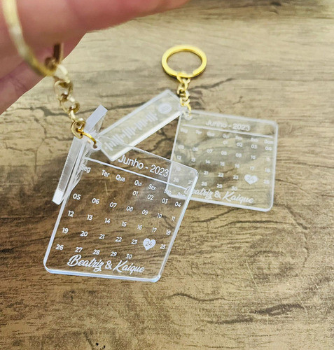 2x Chaveiro Personalizado Namorado Data Casal Spotify Transp 1