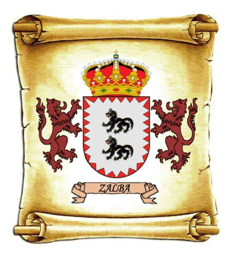 Zalba - Escudo Del Apellido - Heráldica - Lámina 45x30 Cm. 0