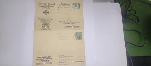 Alemania 3er Reich Lote 2postales Usadas Comerciales 0