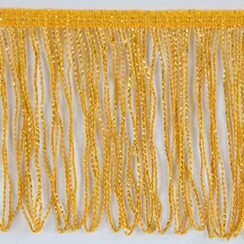 Kit 2 Franja Com Lurex 100mm 10 Metros Cada Dourada 0