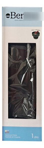 Termo 1l Acero Negro Pico Cebador, Base Antideslizante, Berl 0