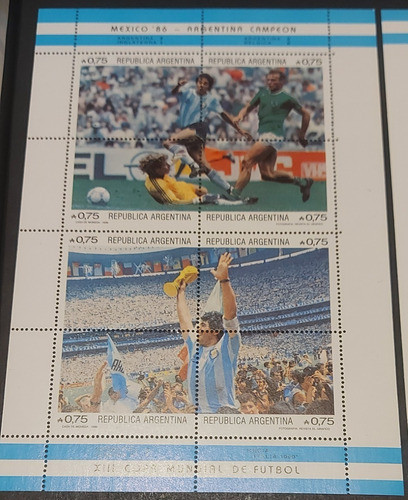 Bloque Mundial Fútbol Mexico 86 - Argentina Gj 55/6 Mint 1