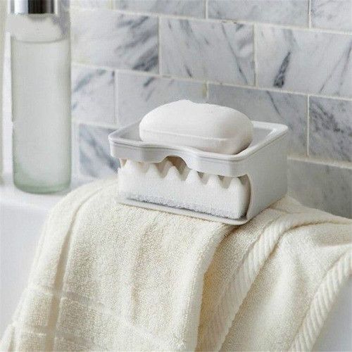 Jabonera Porta Jabon Con Esponja Blanca Tienda Mama 0