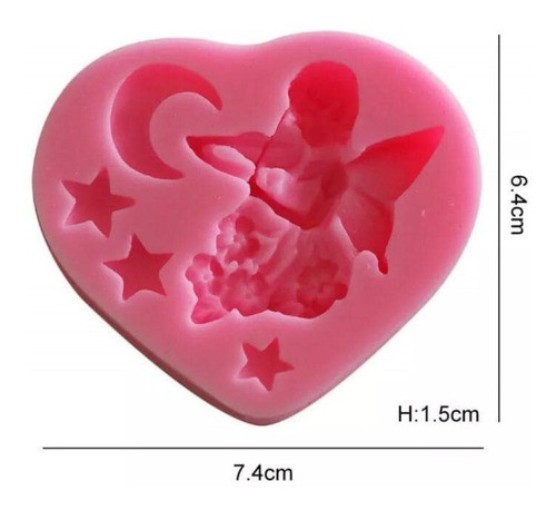 Molde De Silicone Fada Nas Estrelas E Lua Para Decorar 1