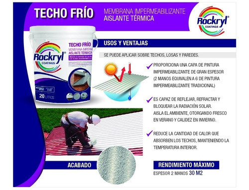 Membrana Impermeabizante Aislante Termico Rockryl 20 L 1
