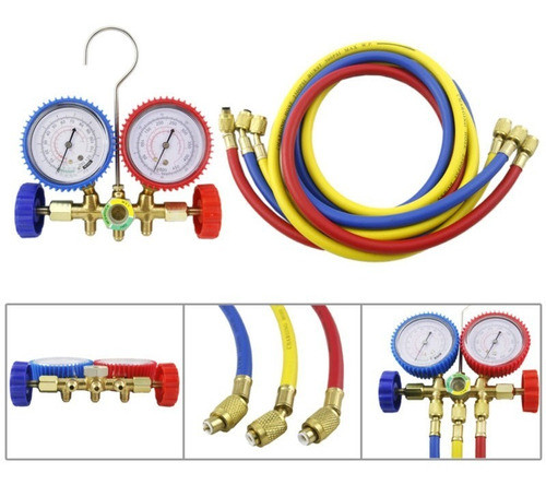 Hvac Aire Acondicionado Diagnóstico Manómetro Kit W/3 Color 0