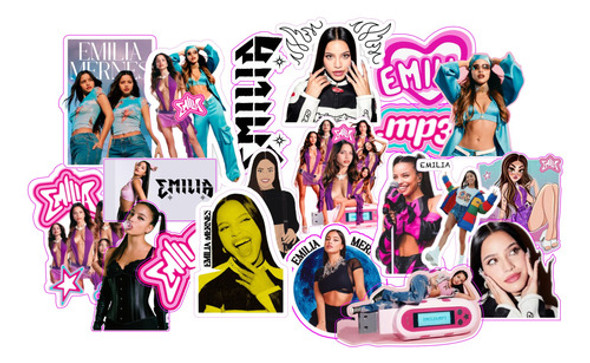 Emilia Mernes 20 Stickers Calcos Adhesivo Vinil Impermeable 0