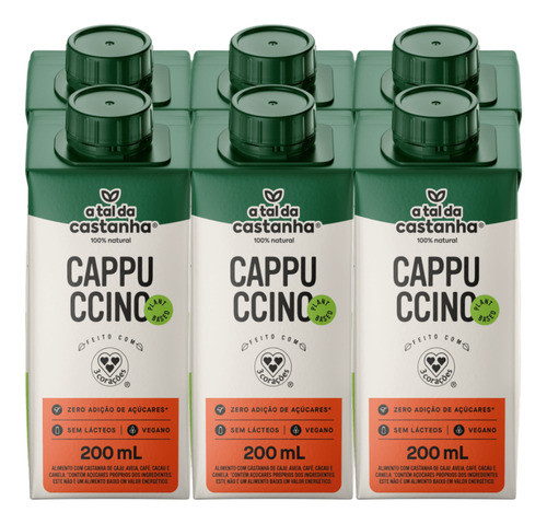Cappuccino, A Tal Da Castanha E 3 Corações, 6 Caixas 200g 0