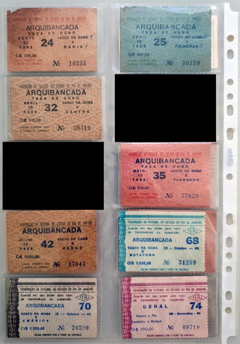 Coleção Lote 16 Ingresso Futebol Vasco Da Gama Anos 80 L2 1