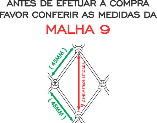 Pano Rede Malha 9 (45mm) Fio0,20 Alt.4,32 100mts. 0,20x45x48 1