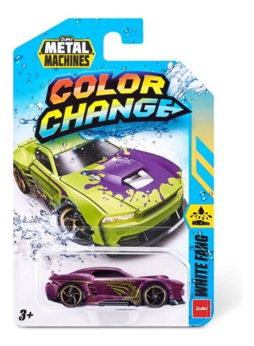Coche Metal Machines Zuru Violeta Cambia De Color Para Niños 1