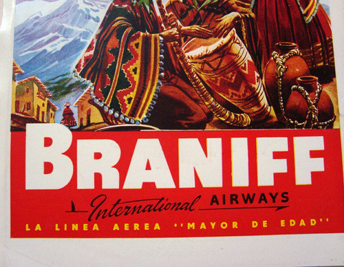 Aerolineas Argentinas Braniff 2 Publicidad Original Antigua 1