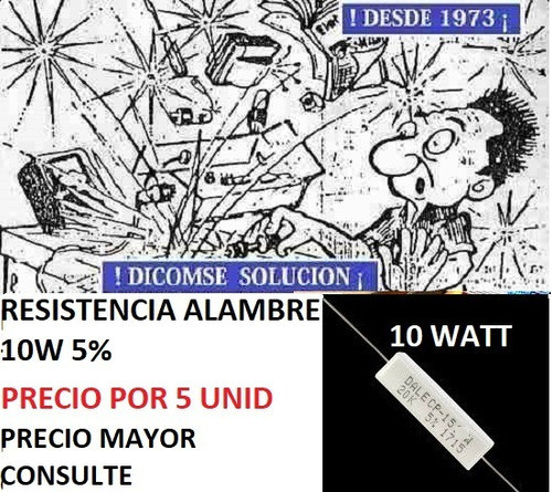 Resistencia Alambre 10w 5% 100 Ohm 100 Ohm X 5 Unid 0