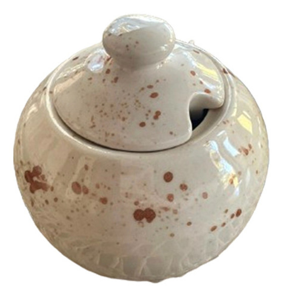 Azucarera Artesanal De Cerámica Destellos Beige 0