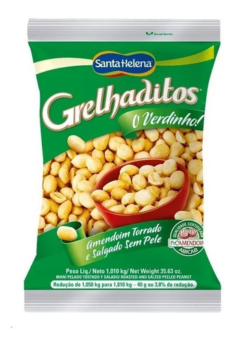 Kit 2 Pacotes Amendoim Torrado Sem Pele Grelhaditos 1kg Cada 0