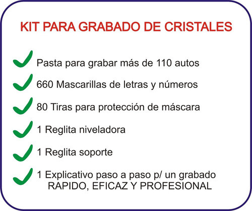 Kit Grabado De Cristales Patente Mercosur +110 Autos 0
