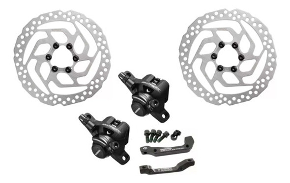 Kit Shimano Calipers + Discos De Freno 6 Tornillos Original 0