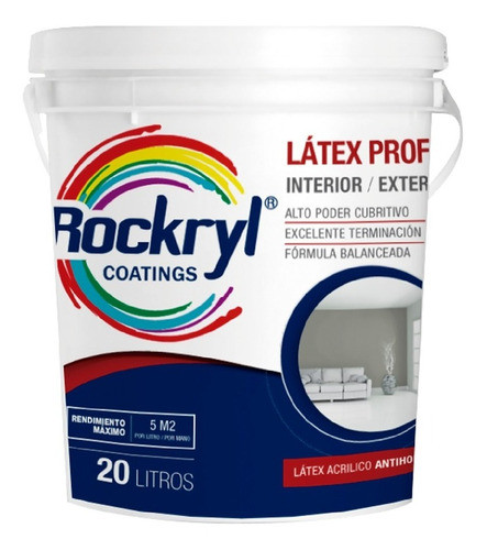 Pintura Premium Interior Exterior Super Lavable 20 L Rockryl 0