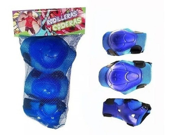 Set Proteccion Codera Rodillera Muñequera Azul 0