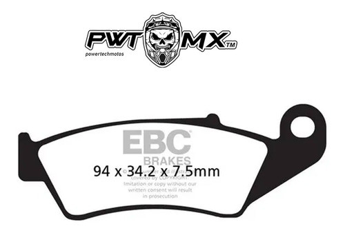 Pastilla Freno Delantero Ebc Honda Crf 250 450 Fa 185 Tt Cut 1