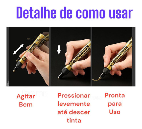 Caneta Marcador Permanente Pen Touch Ouro Sakura 1