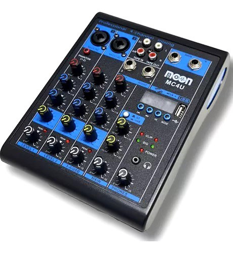 Moon Mc4u Consola Mixer 4 Canales Usb Bluetooth Fx 1