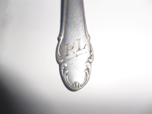Antiguo Tenedor Postre Sellado P.l Metal Plateado Cubierto 1