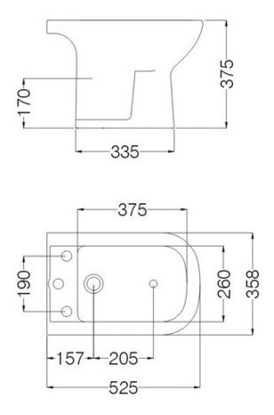 Bidet Ferrum Línea Bari Bkm3 Blanco 1