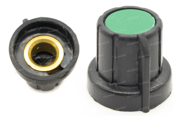 10 Perillas Potenciometro Verde Oscu 17mm X 14mm Buje Bronce 0