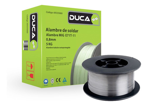 Alambre Tubular Soldar Mig E71t-11 0.8 Mm 5 Kg C/ Decapante 0
