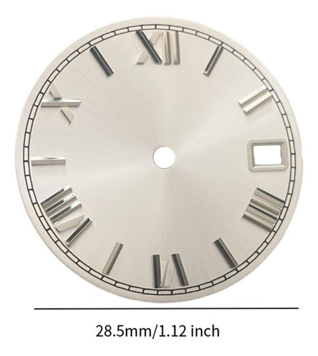 Mostrador De Relógio De 28,5 Mm, Algarismos Prata Branca 1