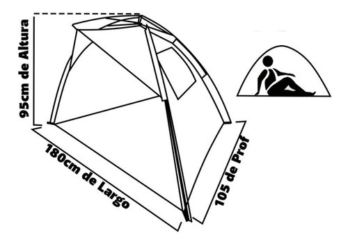 Carpa Easy Tent Ideal Para La Playa 180 X 105 X 95 Cm 1