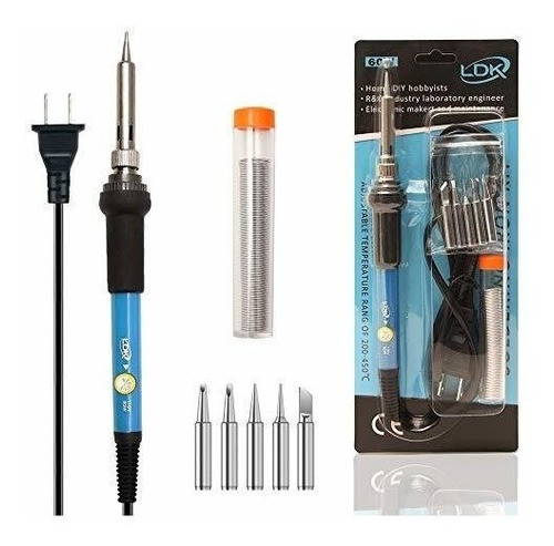Kit De Soldador Electrico 60w 110v Temperatura Ajustable 0