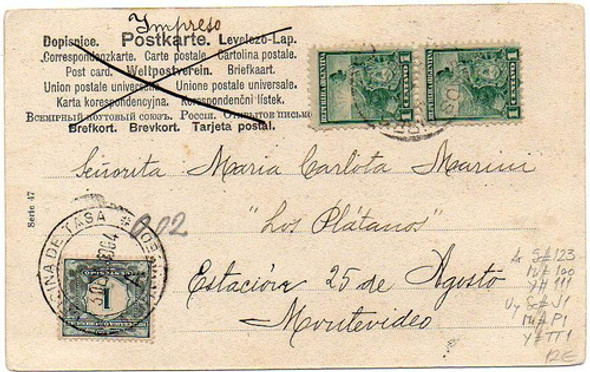 Argentina 1904 Postal C/libertad Sentada Tasada En Montevide 0