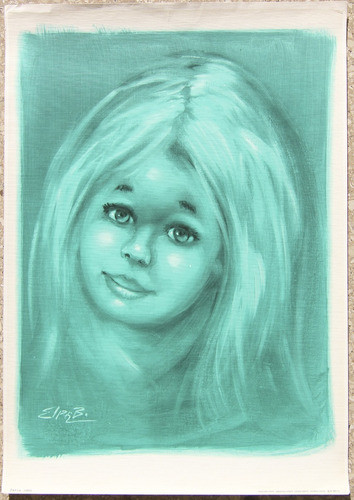Lámina Entelada Rostro Niña 46x32cm Nektararte 0