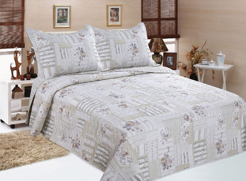 Cubrecama Quilt Twin 1 Plaza Floreado Con Funda Haussman 1