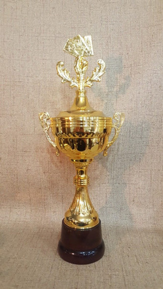 Copa Trofeo Plástico Asas Cartas Españolas Truco 42cm Madera 1