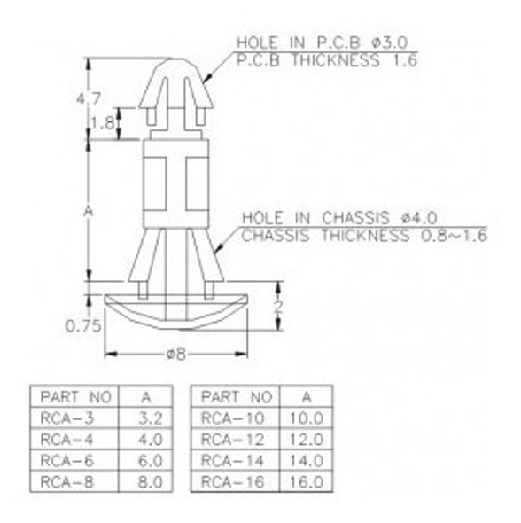 Separador Plástico Flecha-tapón 10mm Altura Pack X 50 Pcs 1 Separador Plástico Flecha-tapón 10mm Altura Pack X 50 Pcs 1