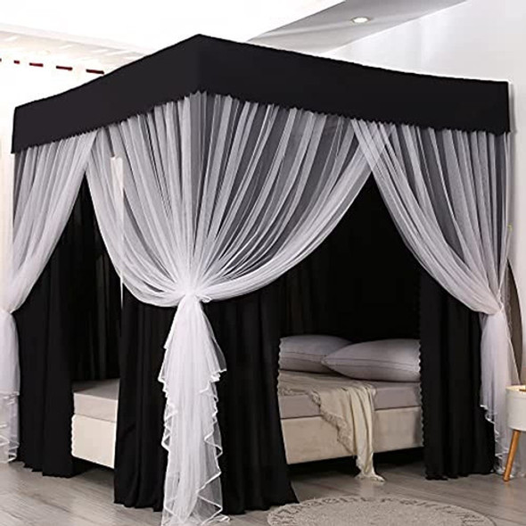 Mengersi Four Corner Post Canopy Bed Cortinas 2 En 1 Antirre 0