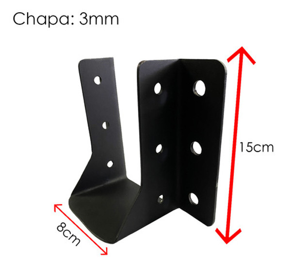 Suporte Para Vigas Pergolado 8x15 3mm Madeiramento De Parede 1 Suporte Para Vigas Pergolado 8x15 3mm Madeiramento De Parede 1