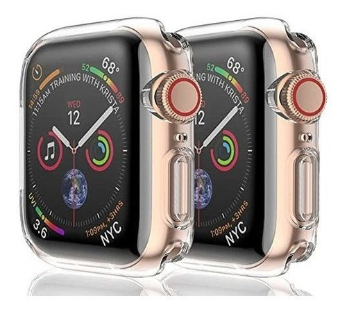 2 Fundas Para Apple Watch Series Se 6 5 4 44mm Transparente 0