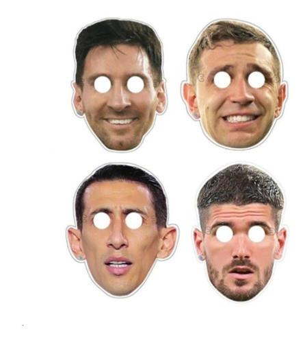 10 Caretas Mascaras De Jugadores Argentina 0