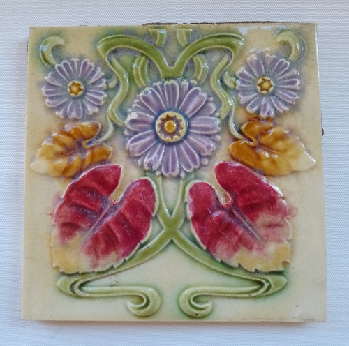 Mayólica Ceramica Relieve Original Vintageazulejo Coleccion 1
